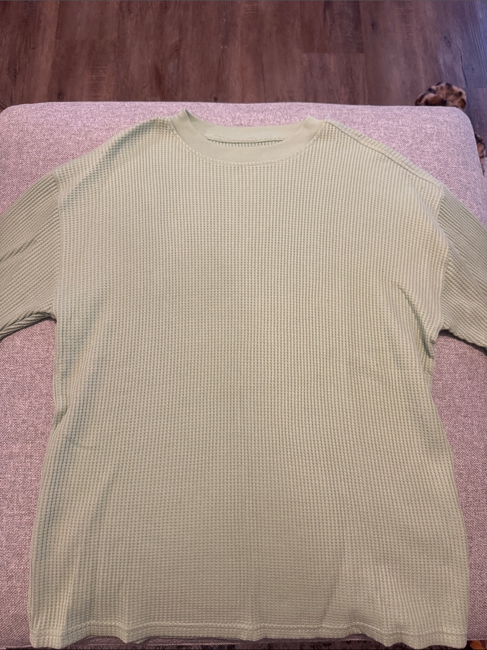 Men's Lightweight Waffle Knit Crewneck Shirt - Sage Green PacSun